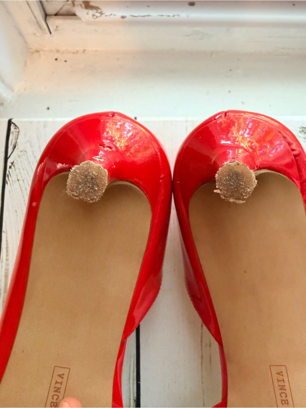 Vince Camuto | Red Patent Leather Pointed-Toe Kitten Heels - Picture 12 of 15